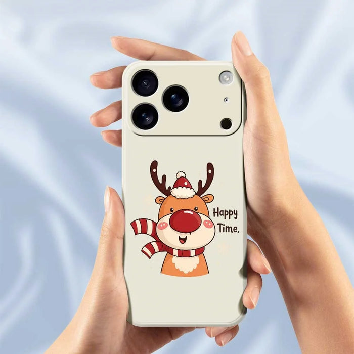 For iPhone 18 Pro / 17 Pro Case Happy Time Deer Pattern Printing Straight Edge TPU Phone Back Cover - Green - 4