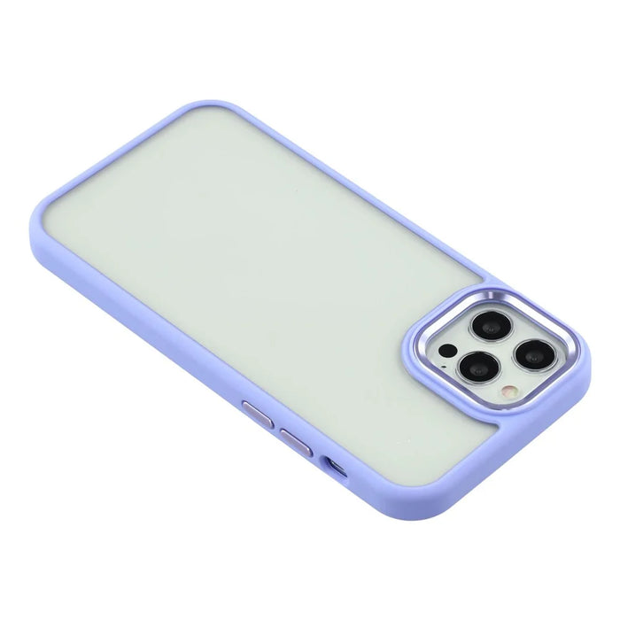 For iPhone 12 / 12 Pro Case Anti-Drop TPU + PC Clear Phone Back Cover - Light Purple - 5