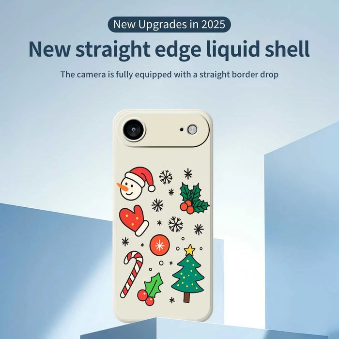 For iPhone Air Case Christmas Snowman and Tree Pattern Printing Straight Edge TPU Phone Back Cover - Beige - 2