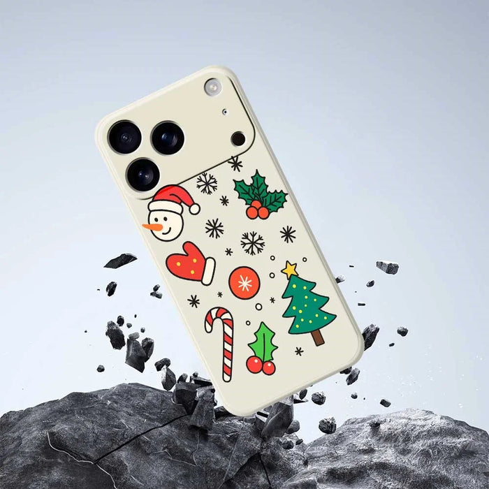 For iPhone 18 Pro / 17 Pro Case Christmas Snowman and Tree Pattern Printing Straight Edge TPU Phone Back Cover - Green - 5