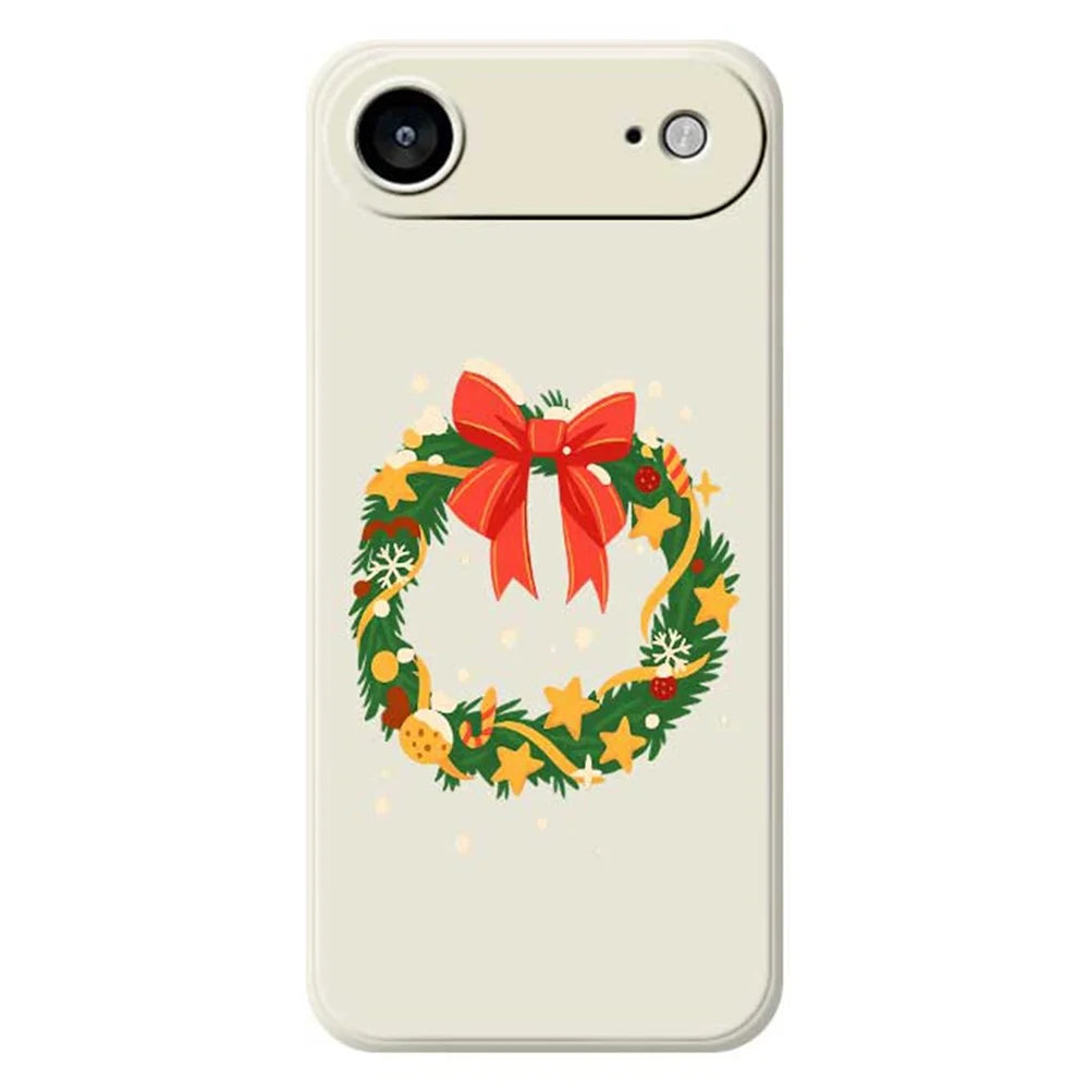 For iPhone Air Case Bow Wreath Pattern Printing Straight Edge TPU Phone Back Cover - Beige - 1