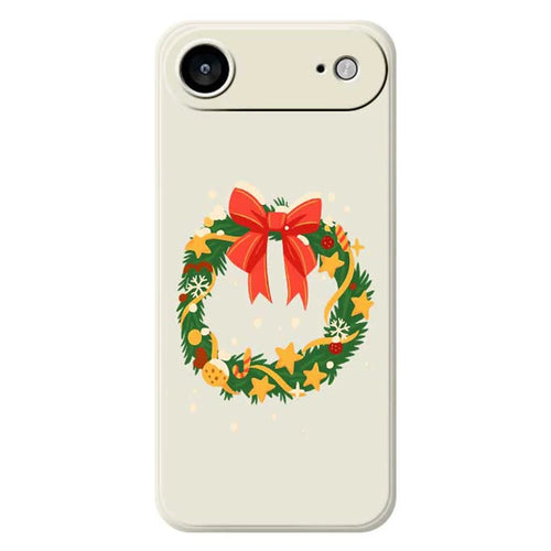 For iPhone Air Case Bow Wreath Pattern Printing Straight Edge TPU Phone Back Cover - Beige - 1
