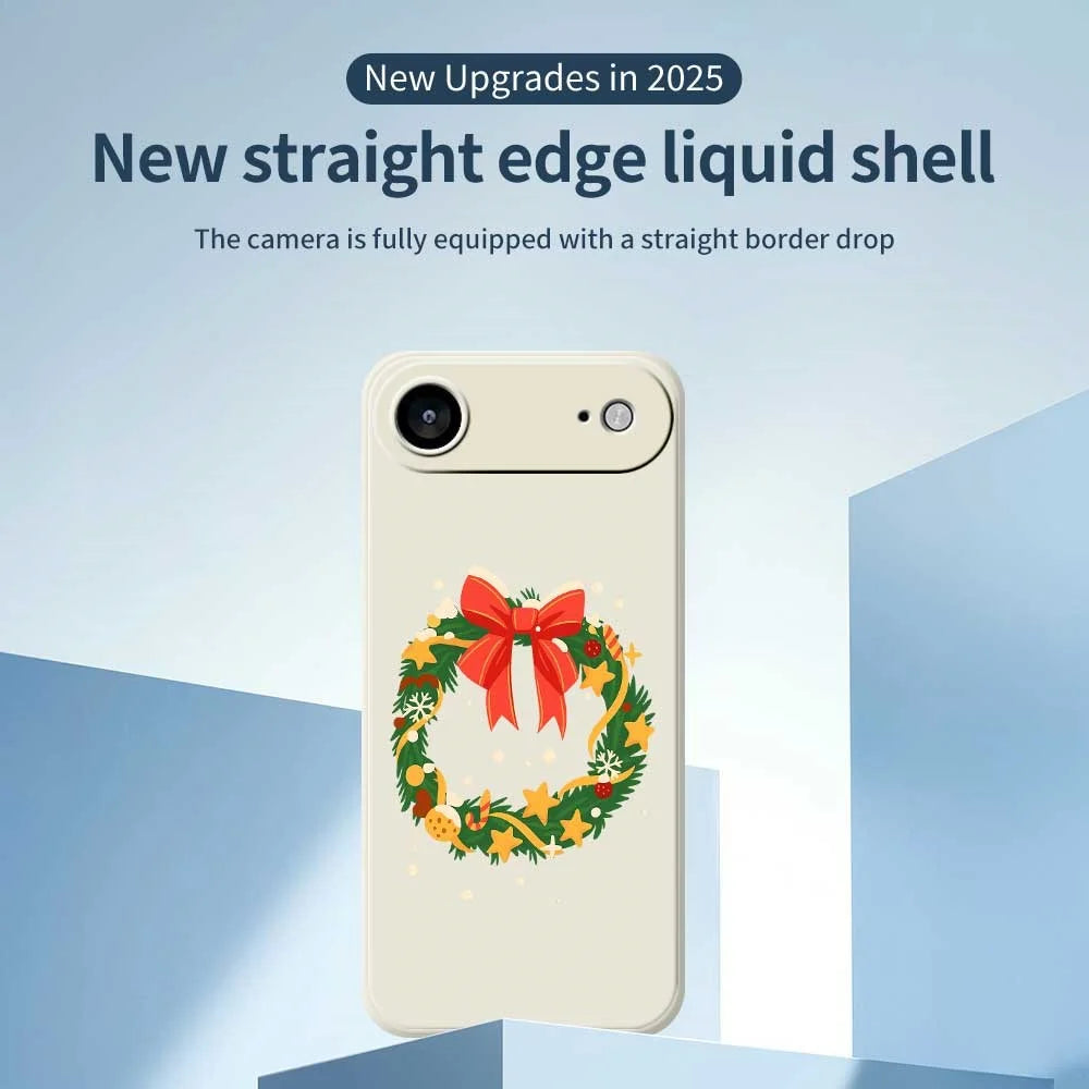 For iPhone Air Case Bow Wreath Pattern Printing Straight Edge TPU Phone Back Cover - Beige - 2