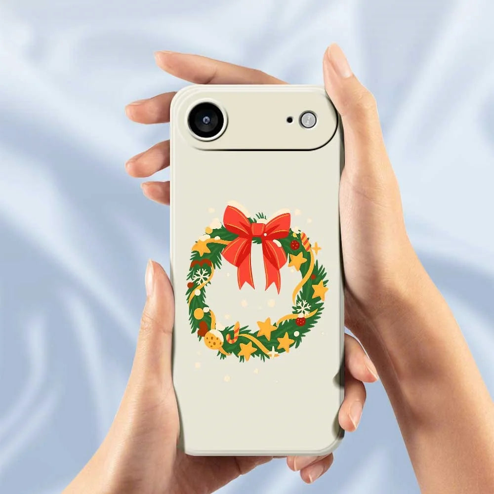 For iPhone Air Case Bow Wreath Pattern Printing Straight Edge TPU Phone Back Cover - Beige - 5