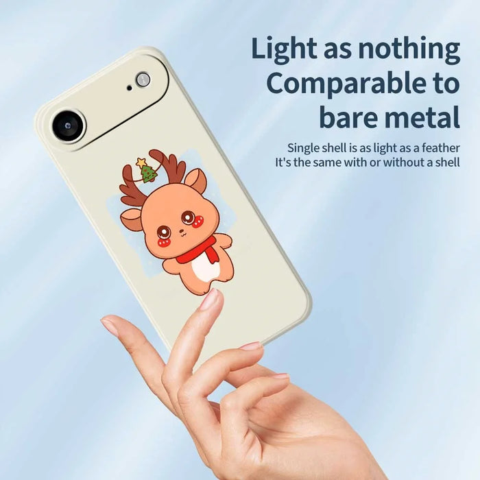 For iPhone Air Case Cartoon Deer Pattern Printing Straight Edge TPU Phone Back Cover - Beige - 3
