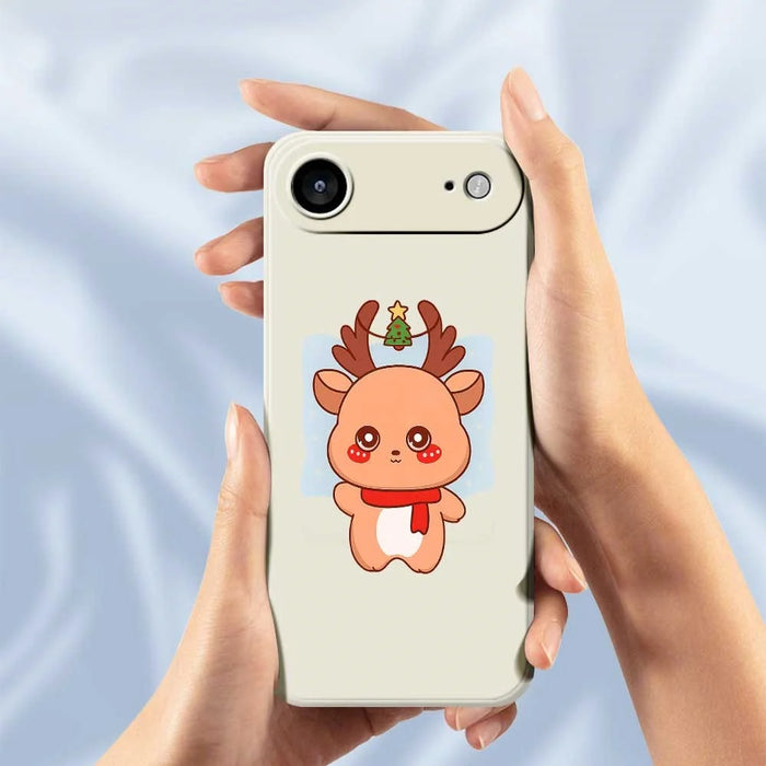 For iPhone Air Case Cartoon Deer Pattern Printing Straight Edge TPU Phone Back Cover - Beige - 5