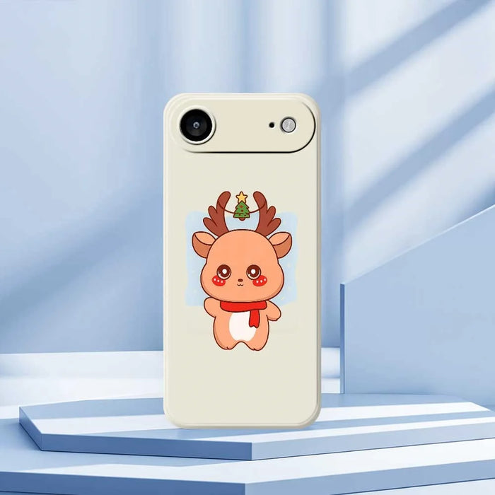 For iPhone Air Case Cartoon Deer Pattern Printing Straight Edge TPU Phone Back Cover - Beige - 7