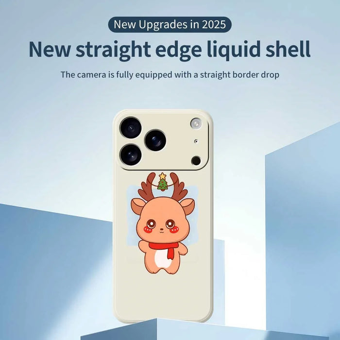 For iPhone 18 Pro / 17 Pro Case Cartoon Deer Pattern Printing Straight Edge TPU Phone Back Cover - Beige - 2