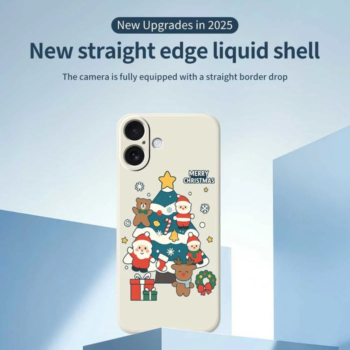 For iPhone 17 Case Christmas Tree Gifts Pattern Printing Straight Edge TPU Phone Back Cover - Green - 2