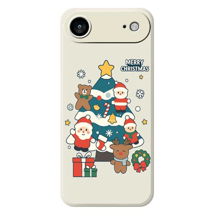 For iPhone Air Case Christmas Tree Gifts Pattern Printing Straight Edge TPU Phone Back Cover - Beige - 1