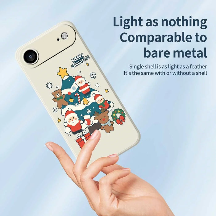 For iPhone Air Case Christmas Tree Gifts Pattern Printing Straight Edge TPU Phone Back Cover - Beige - 3