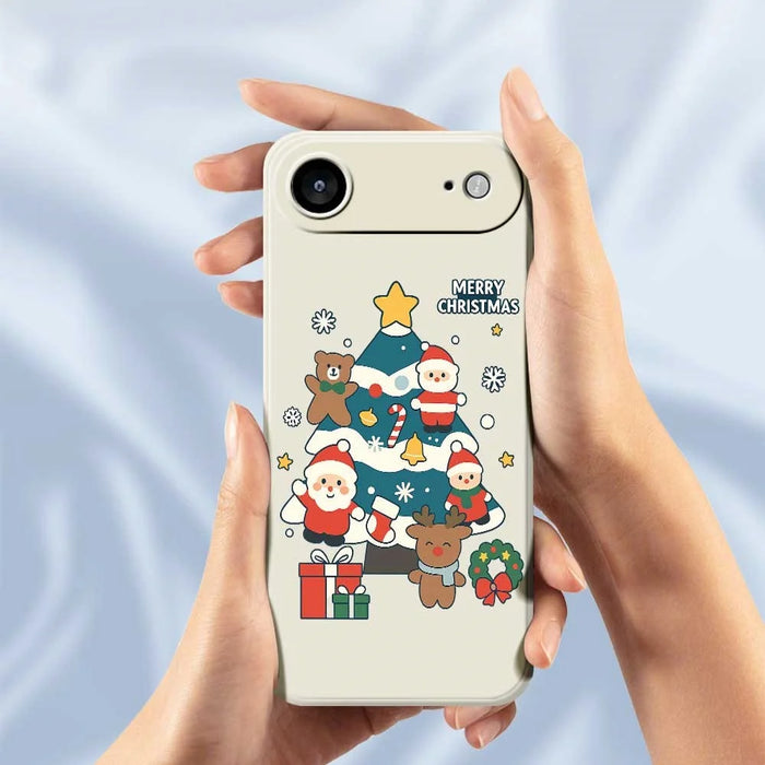 For iPhone Air Case Christmas Tree Gifts Pattern Printing Straight Edge TPU Phone Back Cover - Beige - 5