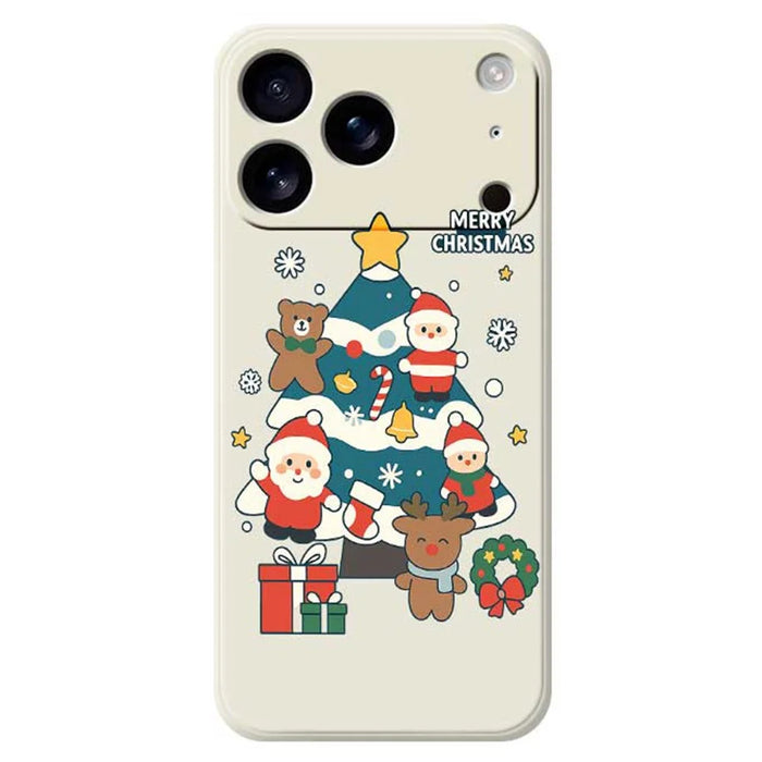 For iPhone 18 Pro Max / 17 Pro Max Case Christmas Tree Gifts Pattern Printing Straight Edge TPU Phone Back Cover - Beige - 1