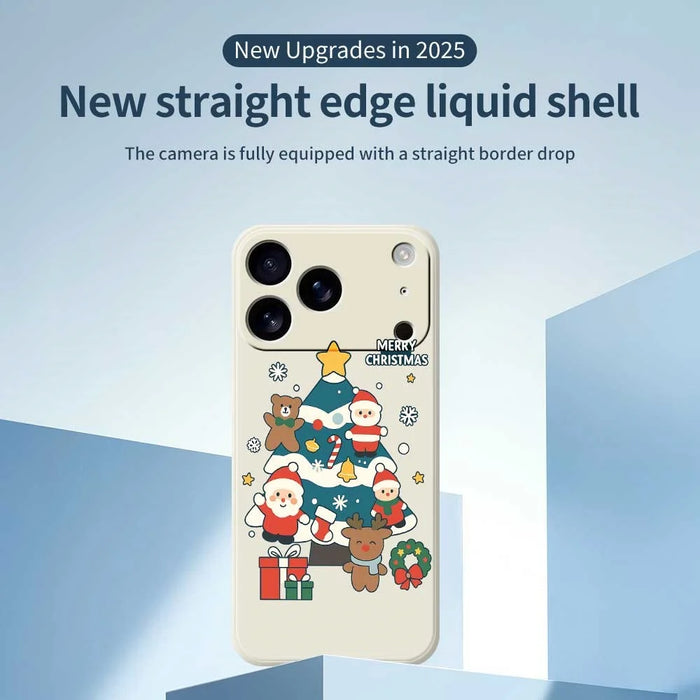 For iPhone 18 Pro Max / 17 Pro Max Case Christmas Tree Gifts Pattern Printing Straight Edge TPU Phone Back Cover - Beige - 2