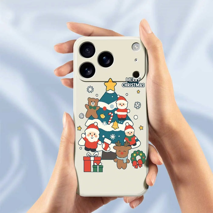 For iPhone 18 Pro Max / 17 Pro Max Case Christmas Tree Gifts Pattern Printing Straight Edge TPU Phone Back Cover - Beige - 4
