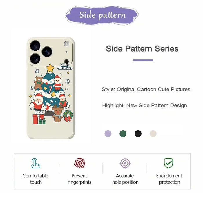 For iPhone 18 Pro Max / 17 Pro Max Case Christmas Tree Gifts Pattern Printing Straight Edge TPU Phone Back Cover - Beige - 7