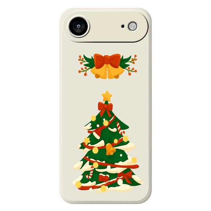 For iPhone Air Case Christmas Tree Bow Pattern Printing Straight Edge TPU Phone Back Cover - Beige - 1