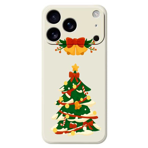 For iPhone 18 Pro Max / 17 Pro Max Case Christmas Tree Bow Pattern Printing Straight Edge TPU Phone Back Cover - Beige - 1