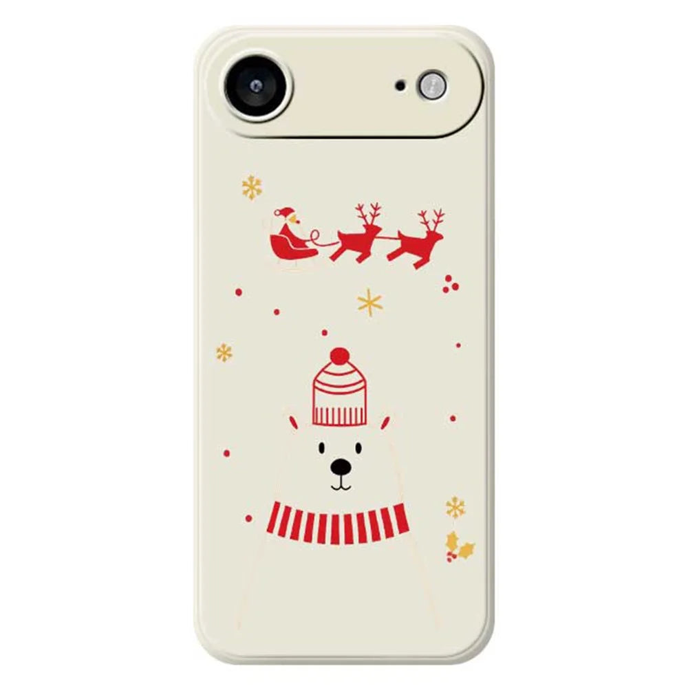 For iPhone Air Case Bear Pattern Printing Straight Edge TPU Phone Back Cover - Beige - 1