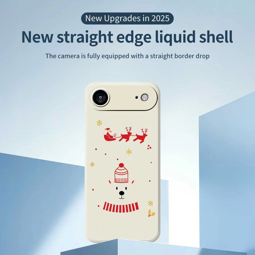 For iPhone Air Case Bear Pattern Printing Straight Edge TPU Phone Back Cover - Beige - 2