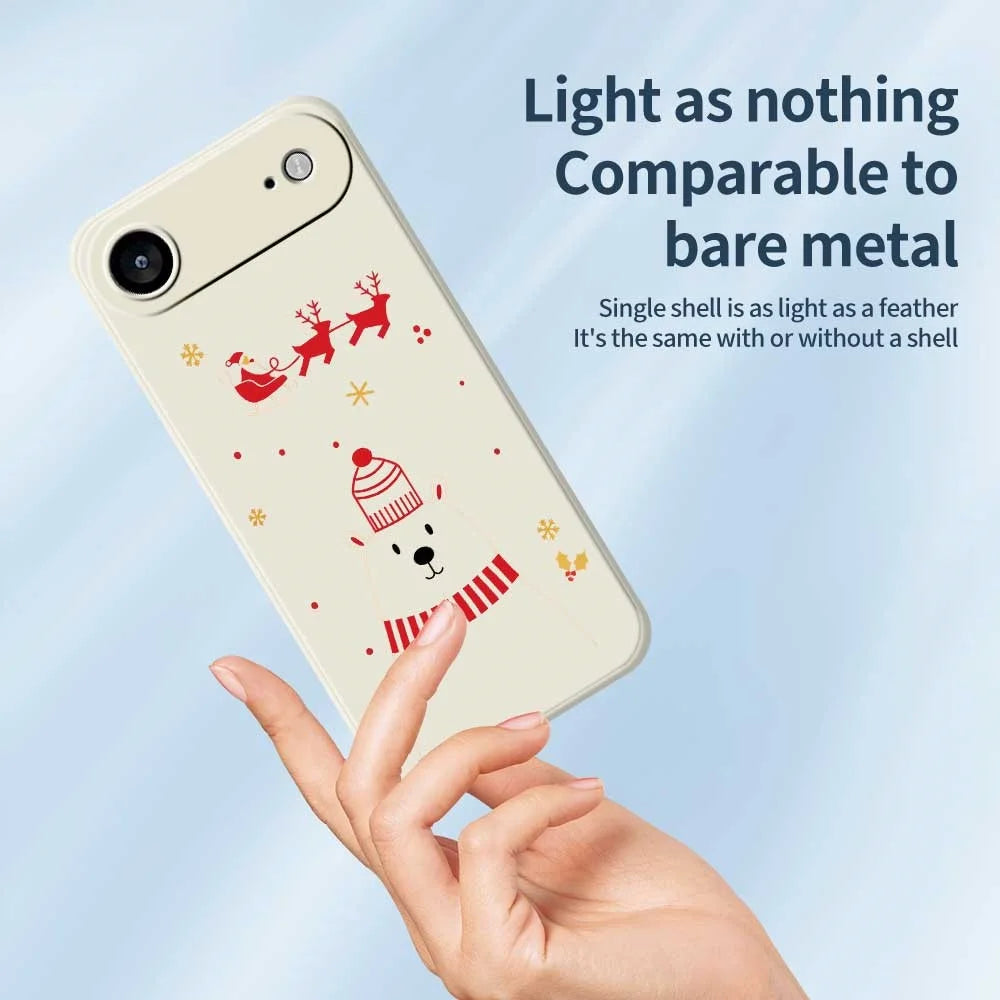For iPhone Air Case Bear Pattern Printing Straight Edge TPU Phone Back Cover - Beige - 3
