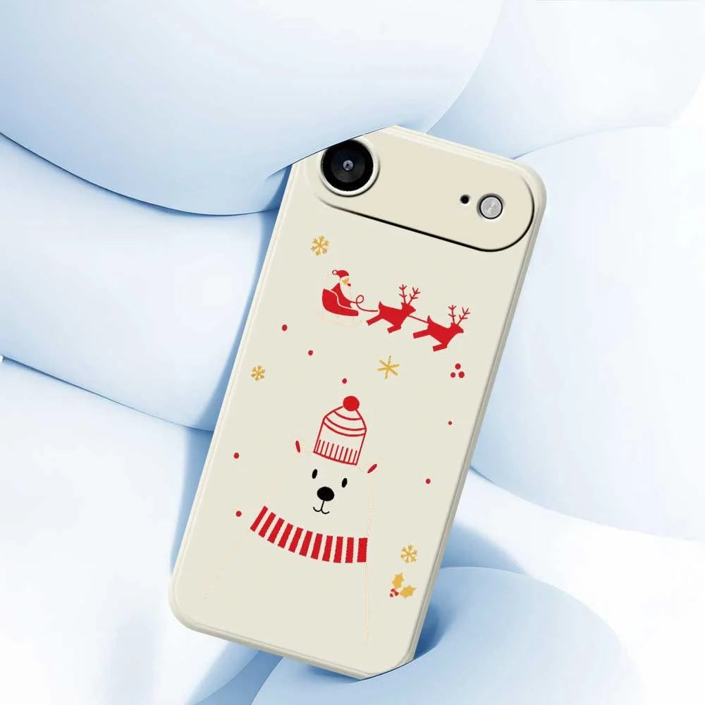 For iPhone Air Case Bear Pattern Printing Straight Edge TPU Phone Back Cover - Beige - 4