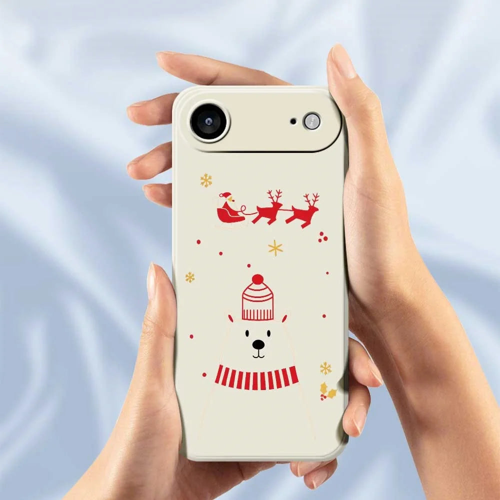 For iPhone Air Case Bear Pattern Printing Straight Edge TPU Phone Back Cover - Beige - 5