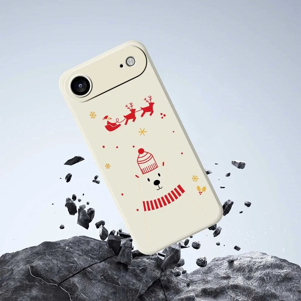 For iPhone Air Case Bear Pattern Printing Straight Edge TPU Phone Back Cover - Beige - 6