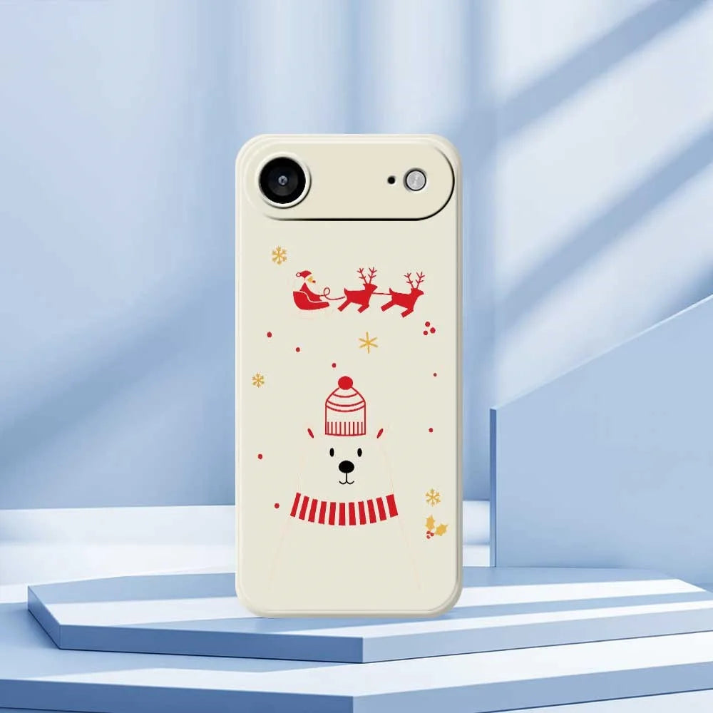 For iPhone Air Case Bear Pattern Printing Straight Edge TPU Phone Back Cover - Beige - 7