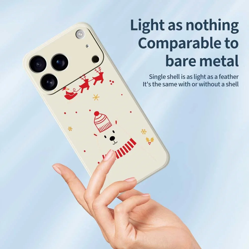 For iPhone 18 Pro / 17 Pro Case Bear Pattern Printing Straight Edge TPU Phone Back Cover - Beige - 3