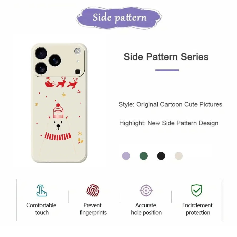 For iPhone 18 Pro / 17 Pro Case Bear Pattern Printing Straight Edge TPU Phone Back Cover - Beige - 7