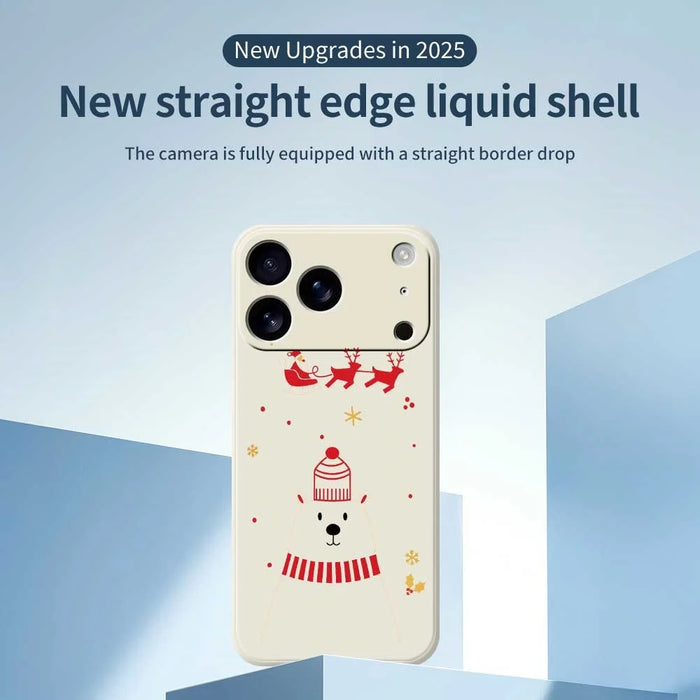 For iPhone 18 Pro Max / 17 Pro Max Case Bear Pattern Printing Straight Edge TPU Phone Back Cover - Beige - 2