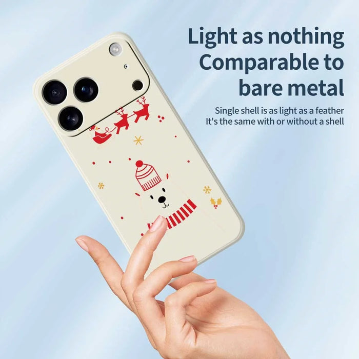 For iPhone 18 Pro Max / 17 Pro Max Case Bear Pattern Printing Straight Edge TPU Phone Back Cover - Beige - 3