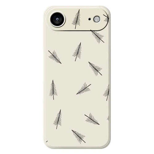 For iPhone Air Case Hand Drawn Trees Pattern Printing Straight Edge TPU Phone Back Cover - Beige - 1
