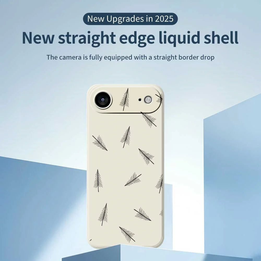 For iPhone Air Case Hand Drawn Trees Pattern Printing Straight Edge TPU Phone Back Cover - Beige - 2