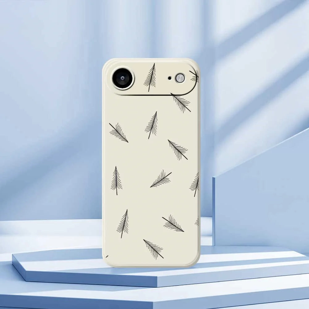 For iPhone Air Case Hand Drawn Trees Pattern Printing Straight Edge TPU Phone Back Cover - Beige - 7