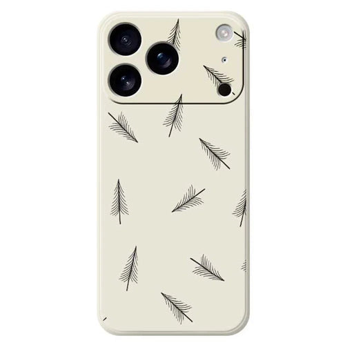 For iPhone 18 Pro / 17 Pro Case Hand Drawn Trees Pattern Printing Straight Edge TPU Phone Back Cover - Beige - 1