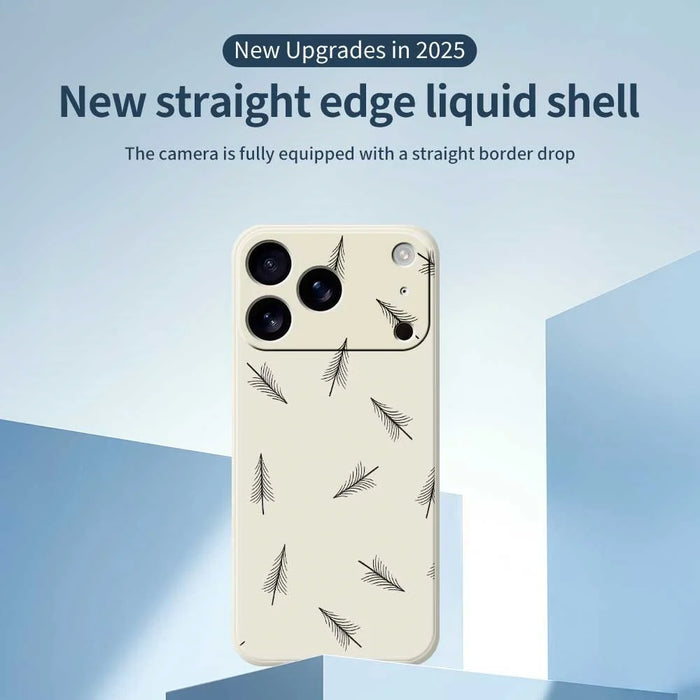 For iPhone 18 Pro Max / 17 Pro Max Case Hand Drawn Trees Pattern Printing Straight Edge TPU Phone Back Cover - Beige - 2