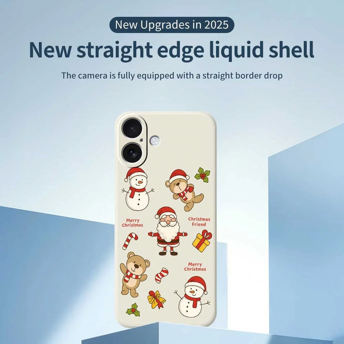 For iPhone 17 Case Christmas Friends Pattern Printing Straight Edge TPU Phone Back Cover - Beige - 2