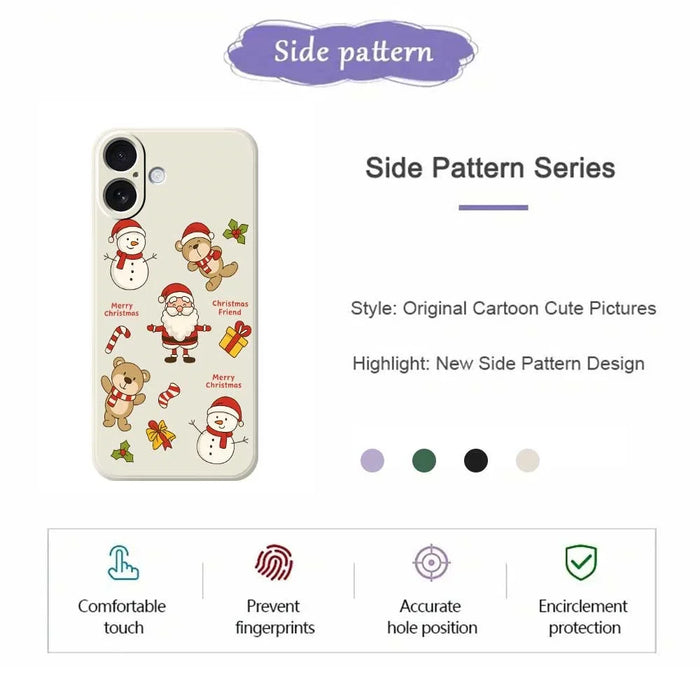 For iPhone 17 Case Christmas Friends Pattern Printing Straight Edge TPU Phone Back Cover - Beige - 7