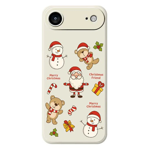 For iPhone Air Case Christmas Friends Pattern Printing Straight Edge TPU Phone Back Cover - Beige - 1