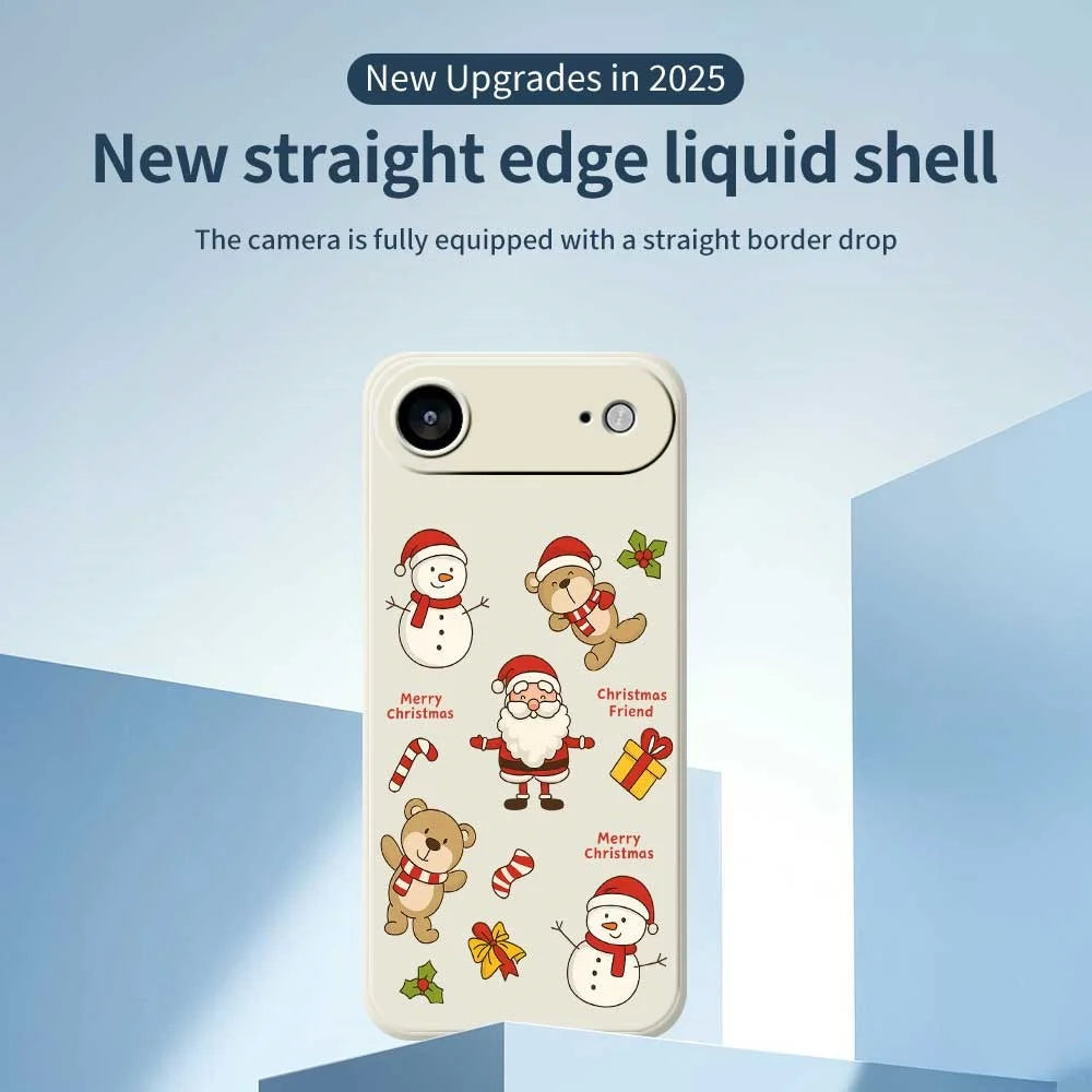 For iPhone Air Case Christmas Friends Pattern Printing Straight Edge TPU Phone Back Cover - Beige - 2
