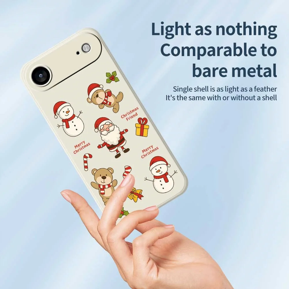For iPhone Air Case Christmas Friends Pattern Printing Straight Edge TPU Phone Back Cover - Beige - 3