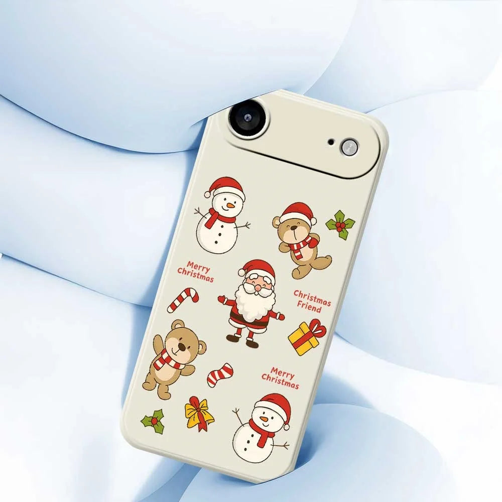 For iPhone Air Case Christmas Friends Pattern Printing Straight Edge TPU Phone Back Cover - Beige - 4