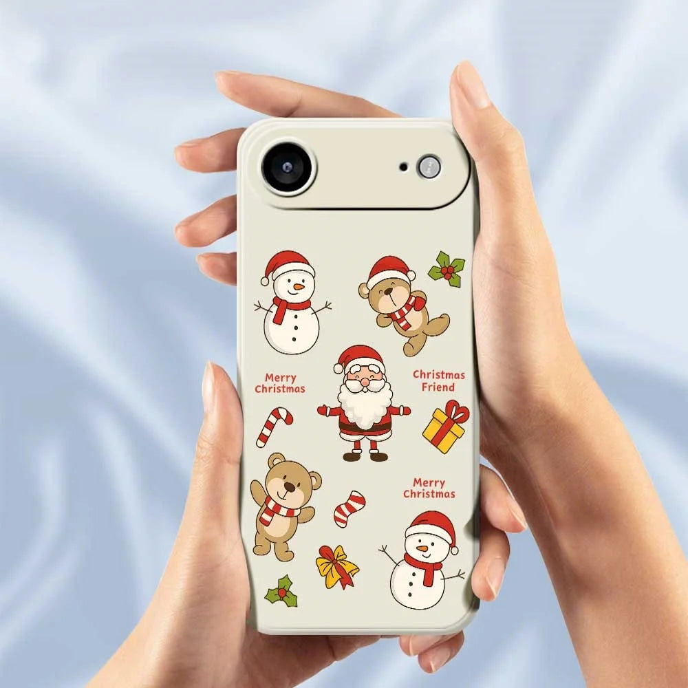 For iPhone Air Case Christmas Friends Pattern Printing Straight Edge TPU Phone Back Cover - Beige - 5