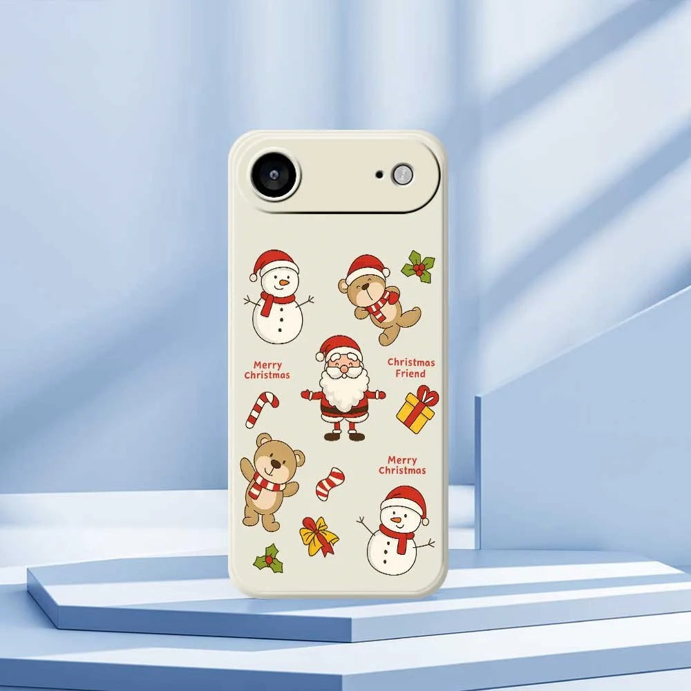 For iPhone Air Case Christmas Friends Pattern Printing Straight Edge TPU Phone Back Cover - Beige - 7