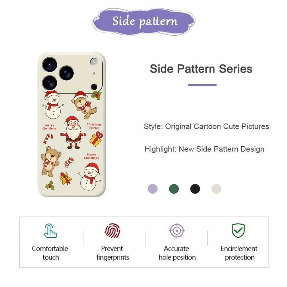 For iPhone 18 Pro / 17 Pro Case Christmas Friends Pattern Printing Straight Edge TPU Phone Back Cover - Beige - 7