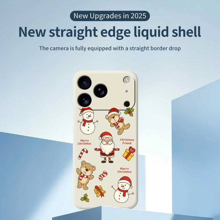 For iPhone 18 Pro Max / 17 Pro Max Case Christmas Friends Pattern Printing Straight Edge TPU Phone Back Cover - Beige - 2