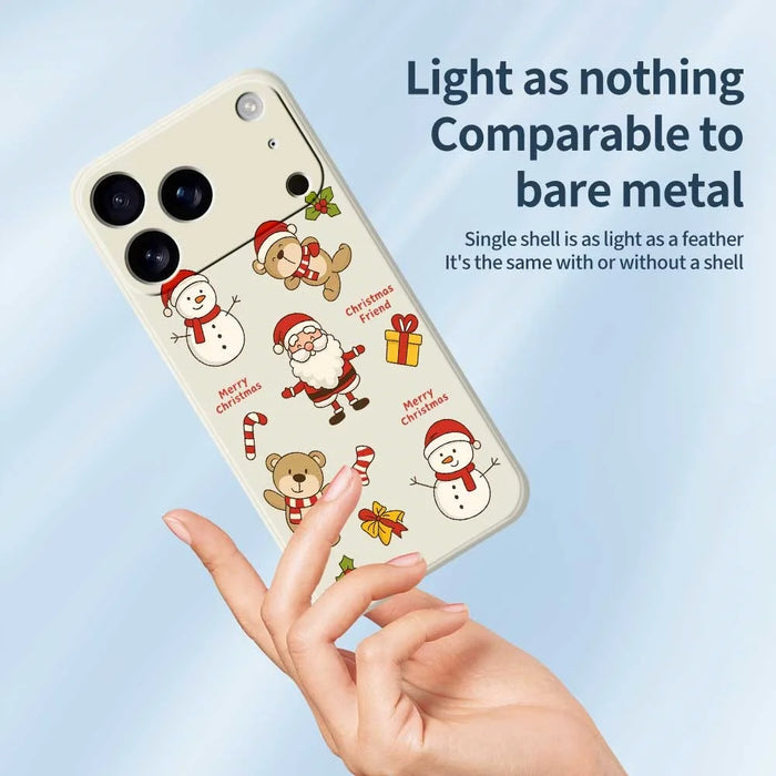 For iPhone 18 Pro Max / 17 Pro Max Case Christmas Friends Pattern Printing Straight Edge TPU Phone Back Cover - Beige - 3