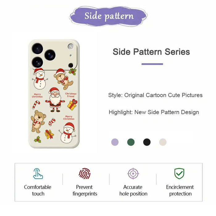 For iPhone 18 Pro Max / 17 Pro Max Case Christmas Friends Pattern Printing Straight Edge TPU Phone Back Cover - Beige - 7